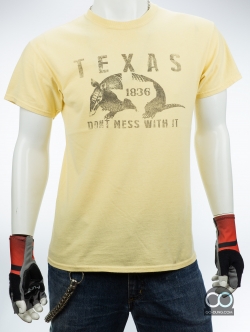 เสื้อยืดมือสอง GILDAN : TEXAS 1836 DONT MESS WITH IT ผ้า 100 คอตตอน