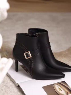 พรีออเดอร์ รองเท้าบูทส้นสูงแฟชั่น รองเท้าบูทส้นสูงไซส์ใหญ่ รองเท้าบูทส้นสูงไซส์เล็ก 34-45 รหัส Y-4188