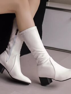 พรีออเดอร์ รองเท้าบูทส้นสูงแฟชั่น รองเท้าบูทส้นสูงไซส์ใหญ่ รองเท้าบูทส้นสูงไซส์เล็ก 33-50 รหัส Y-7100