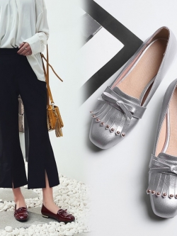 พรีอเดอร์ รองเท้าส้นเตี้ย 33-47 รหัส Y-6404