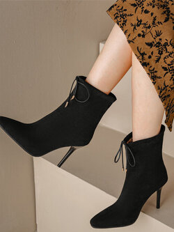 พรีออเดอร์ รองเท้าบูทส้นสูงแฟชั่น รองเท้าบูทส้นสูงไซส์ใหญ่ รองเท้าบูทส้นสูงไซส์เล็ก 32-48