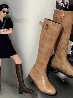 พรีออเดอร์ รองเท้าบูทส้นสูงแฟชั่น รองเท้าบูทส้นสูงไซส์ใหญ่ รองเท้าบูทส้นสูงไซส์เล็ก 32-54