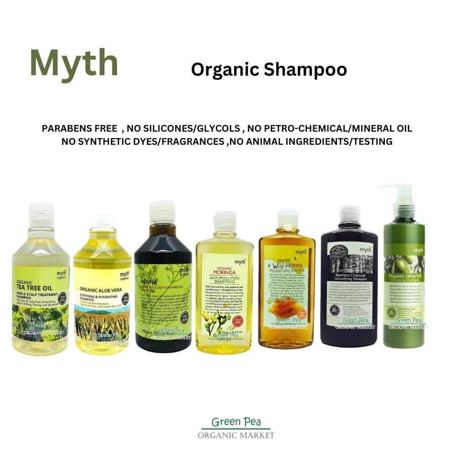 Myth มิธ แชมพู Organic 7 สูตร Free paraben , no sls ,no sles Myth มิธ แชมพู Organic 7 สูตร Free paraben , no sls ,no sles