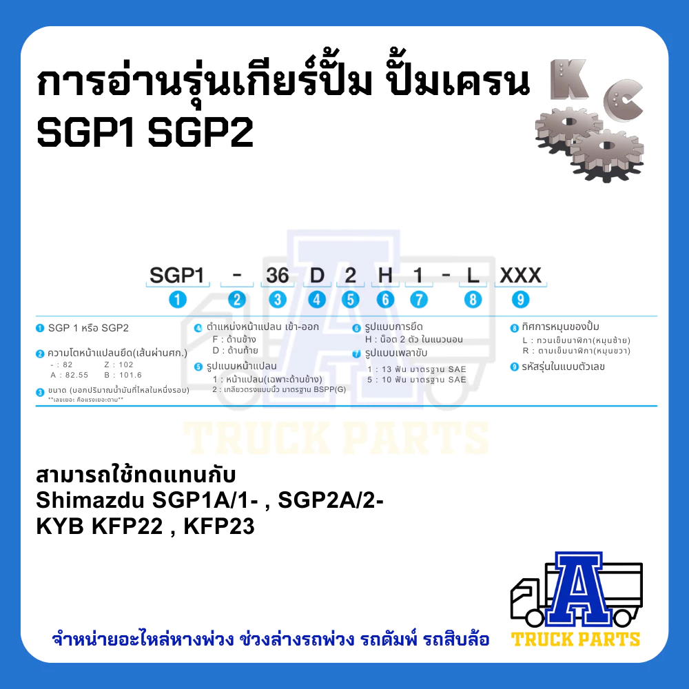 ปั้มเครนหมุนตาม ปั้มไฮดรอลิค 5ตัน 13ฟัน 10ฟัน ออกล่าง(ออกตูด)-ออกข้าง เกียร์ปั้ม 40F 44 48 52 GearPump รถติดเครน แม็คโคร