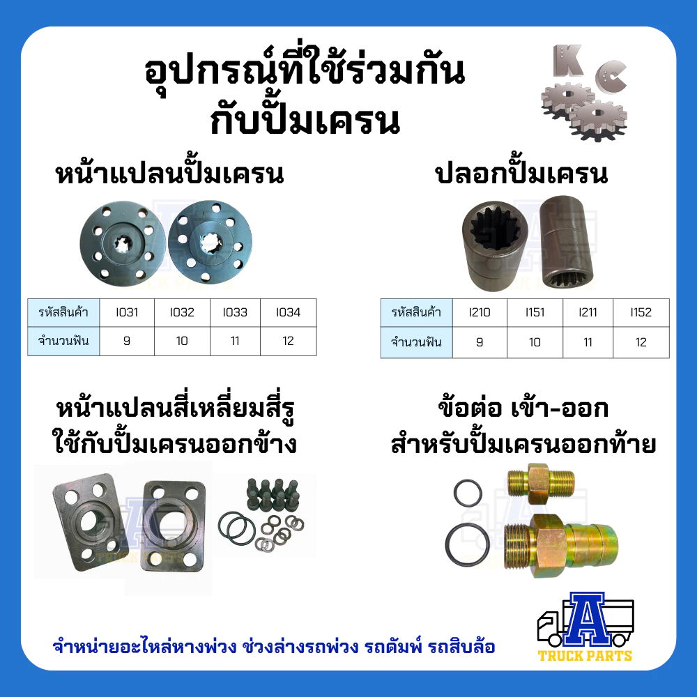 ปั้มเครนหมุนตาม ปั้มไฮดรอลิค 5ตัน 13ฟัน 10ฟัน ออกล่าง(ออกตูด)-ออกข้าง เกียร์ปั้ม 40F 44 48 52 GearPump รถติดเครน แม็คโคร